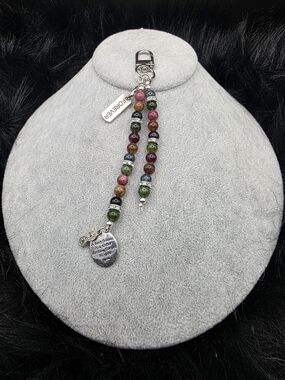 FOREVER Multicolor Beaded Keychain with Charm